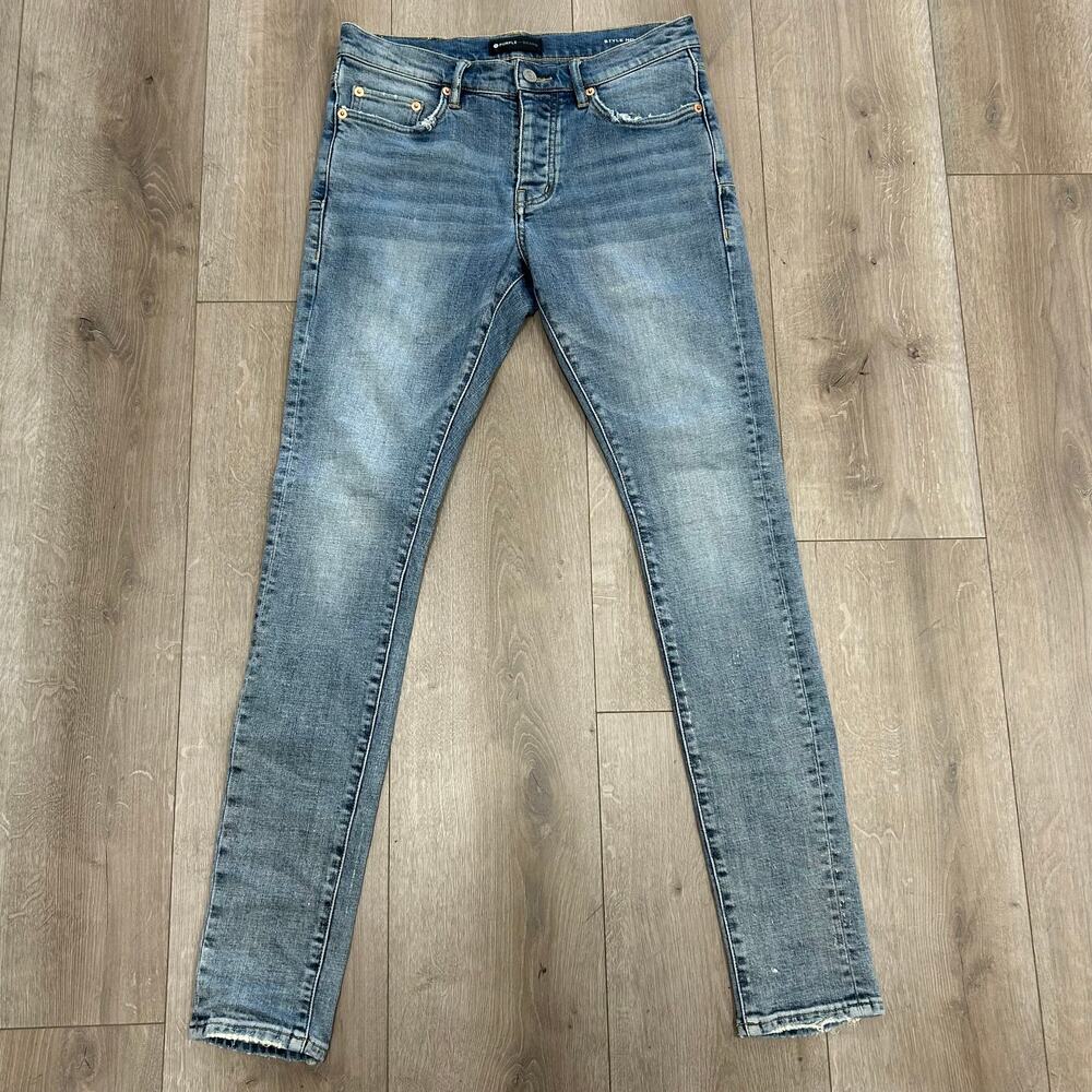 Purple Brand Slim Fit Skinny Jeans Pants size 28 Light wash denim B24